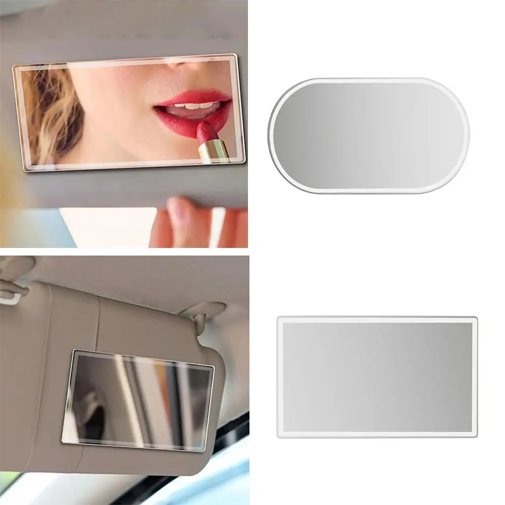 Stainless Steel Car Makeup Mirror High Clarity HD Mirror Sun-Shading Visor Mirror Self-Adhesive No Distortion