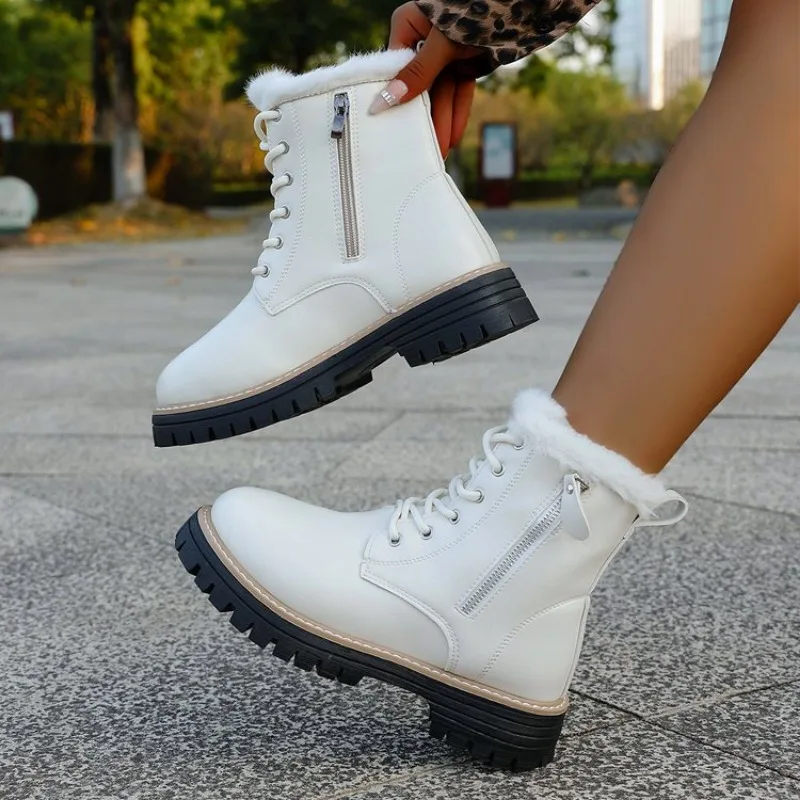 

Snow Boots Women New Ladies Shoes Platform Shoes Woman Flat Keep Warm Boots Ladies Casual Plush Botas Mujer Winter Shoes Women