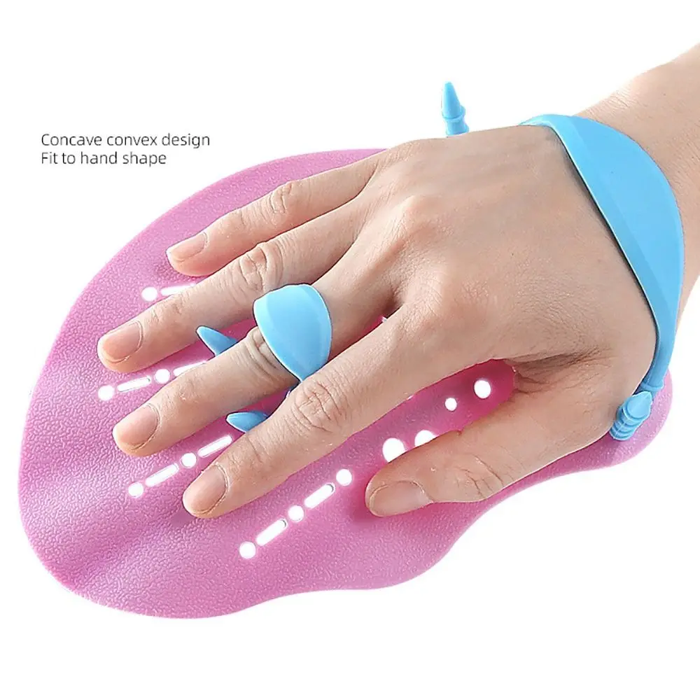 

1pair Professional Swimming Hands Flippers Silicone Wear-resistant Hand Fins Flippers Adjustable Swim Hand Paddles Water Sports