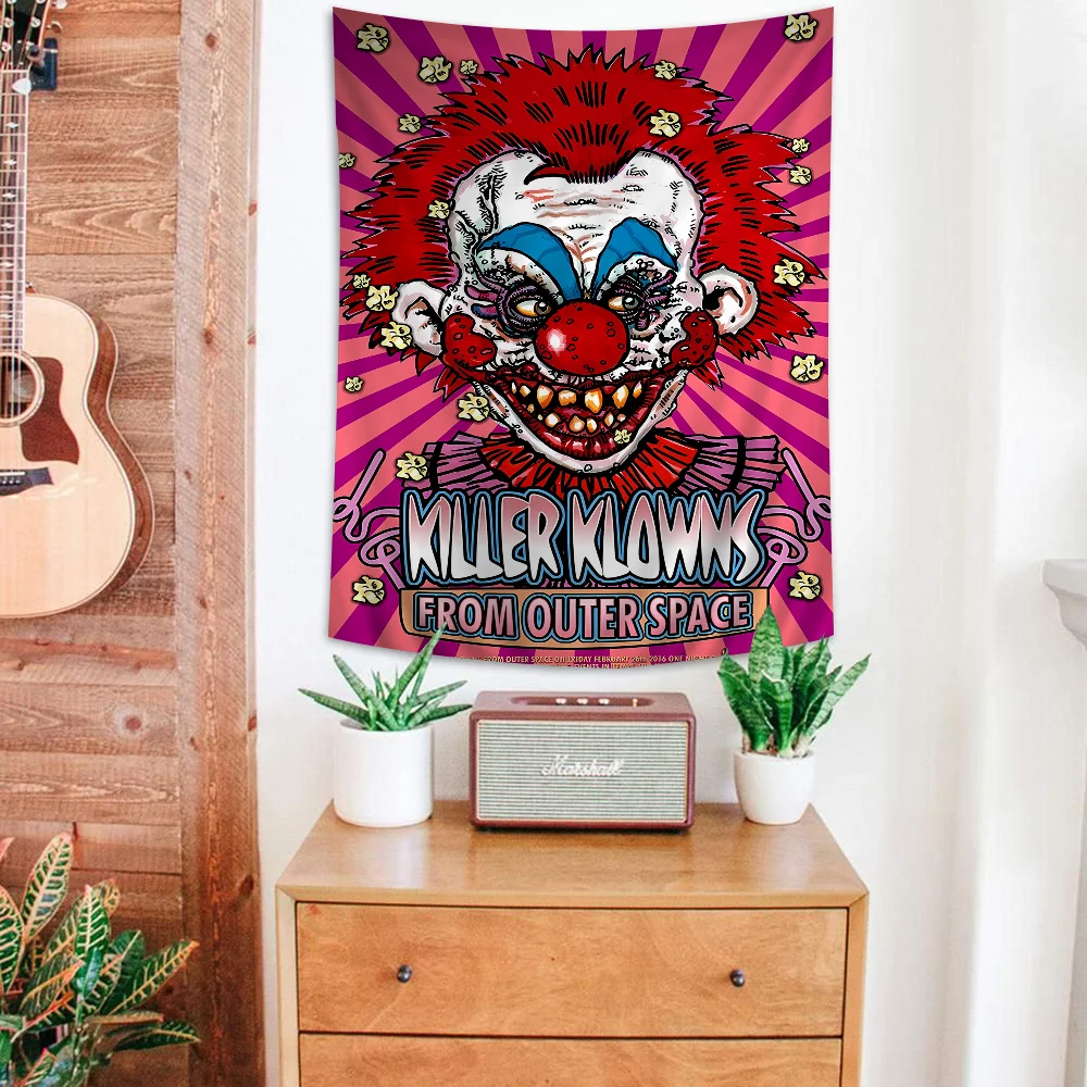 Killer Klowns from Space Anime Tapestry Wiszące Tarot Hippie Dywaniki ścienne Dorm Home Decor