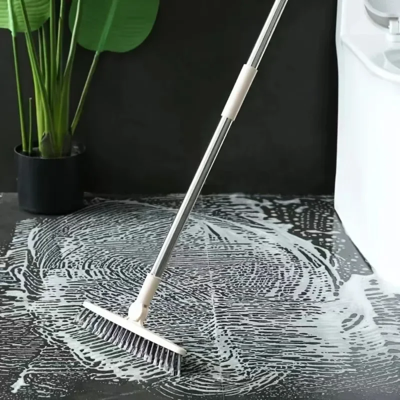 

1pc Bathroom Floor Brush Hotel, Hard Bristle Scrub Brush, Long Handle Bathroom Tub And Tile Cleaning Brush, Without Dead End