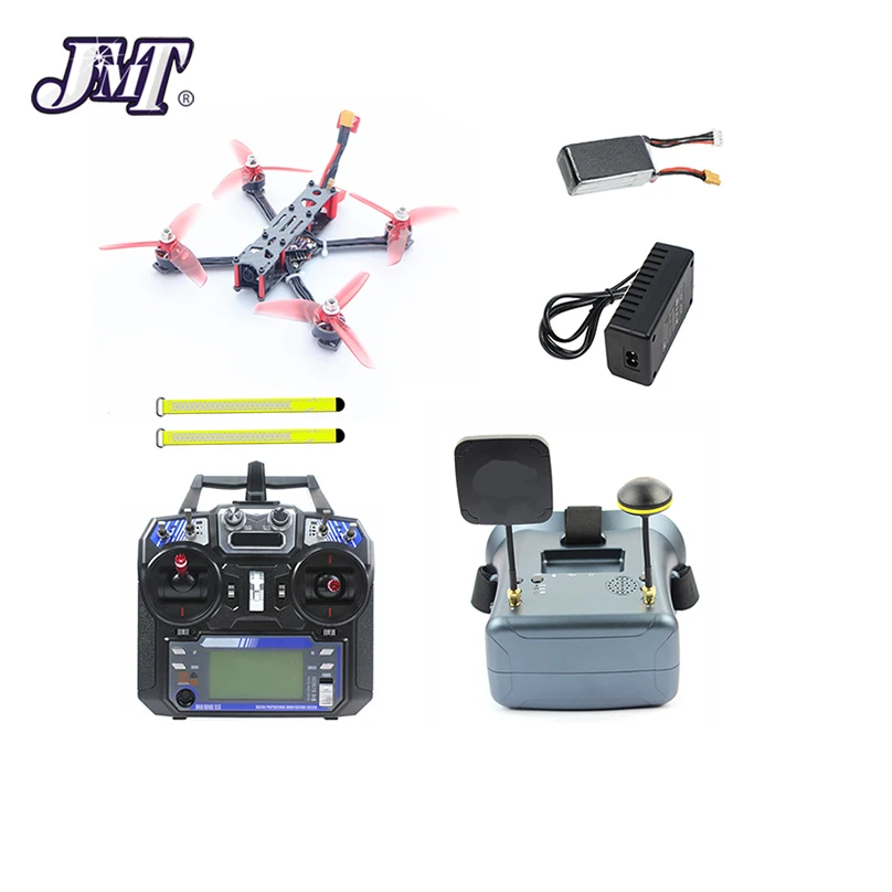 JMT DIY F4 X1 4inch RTF 1507 2700KV Brushless Motor 1200TVL 1.8mm Camera With LS-008D 5.8G 40CH FPV Goggles Freestyle RC Drone