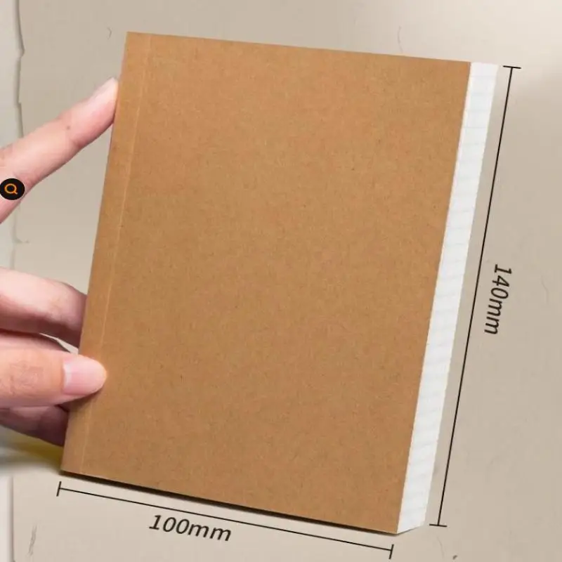 Image 7: Carnet de poche A6 128 feuilles (256 pages), pages lignées vierges/grille, couverture en papier Kraft épais, bloc-notes Compact