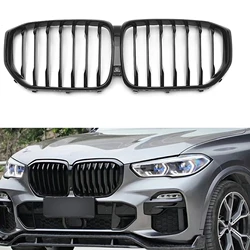 Front Kidney Grille Racing Grills For BMW X5 G05 2019-2022 30d 40i 50i M50d X5M F95 Single Slat Car Upper Bumper Hood Mesh Grid