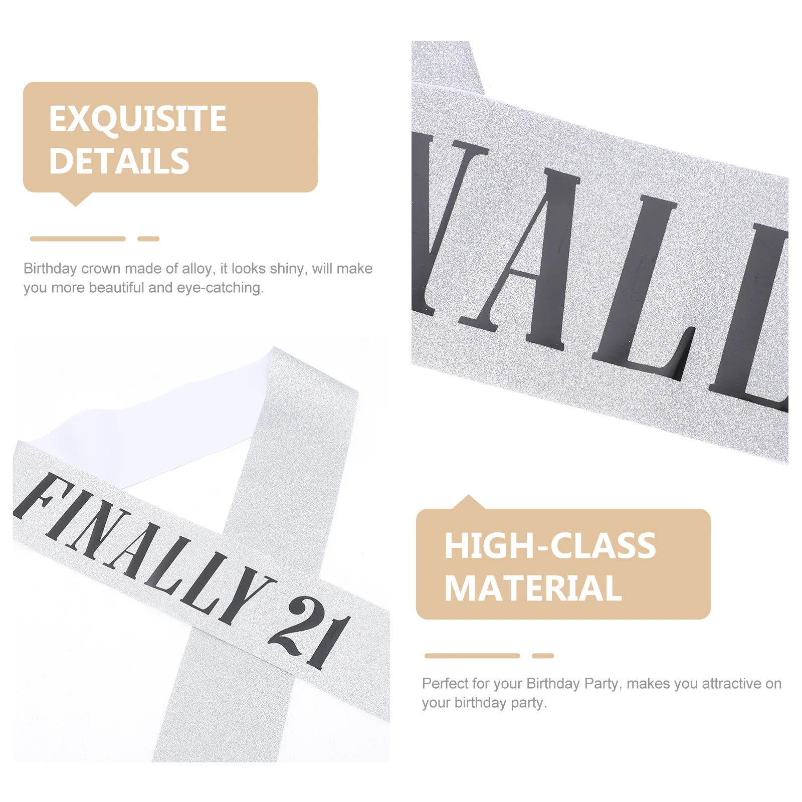 

1 set 1 Set Tiara 21St Birthday Crowns For Tiaras For Birthday Women Party Supplies Photo Props Crown Decor Accessory