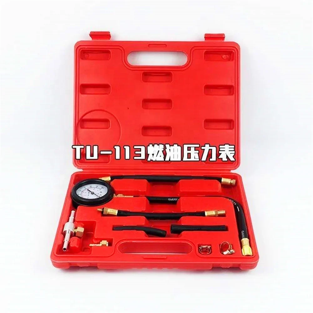 11Pcs Automotive Fuel Injection Pump Injector Tester Kit Pressure Gauge Test Gasoline 0-100psi Car Diagnostic Tool