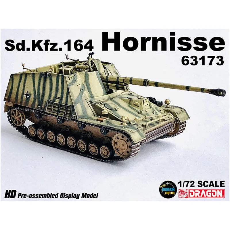 DRAGON 1/72 schaal Duitse tankvernietiger Sd.Kfz.164 Hornisse Armored Forces 63173 Eindproduct Geschilderd model Militaire display