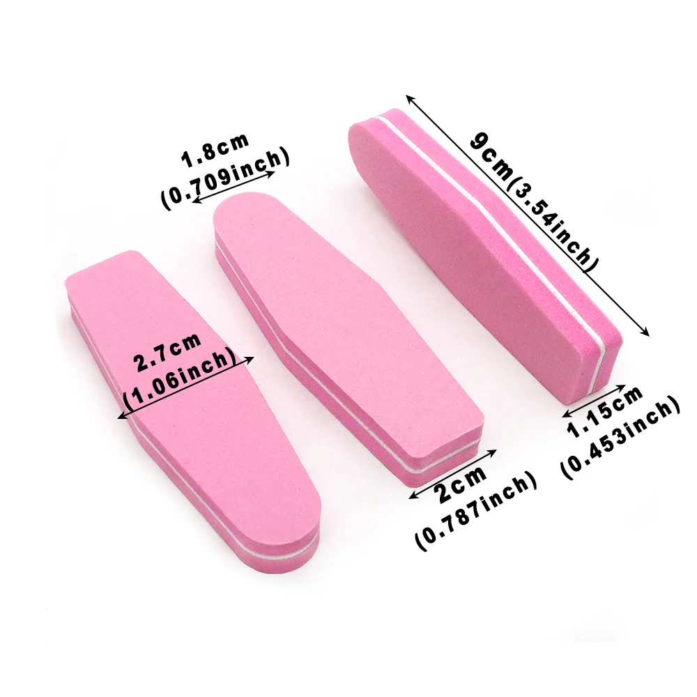 20/50 قطعة ملفات الأظافر 100/180 حصى الصنفرة مجلس الإسفنج الملفات إزالة هلام طلاء الأظافر الرملي الأظافر ملف عازلة كتلة أدوات مانيكير #4