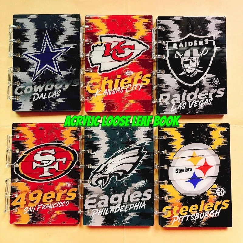 

Acrylic A5A7 Notes Handbook Diary Loose-leaf Book Cartoon American Football Creative Kawaii Stationery Mickey Rainbow Fairy Gift