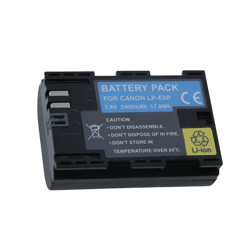 

2400mAh LP-E6P Camera Lithium Battery Suitable for Canon R52 R5 Mark II Second-generation Mirrorless R5C R62 R6II 60D 80D 90D
