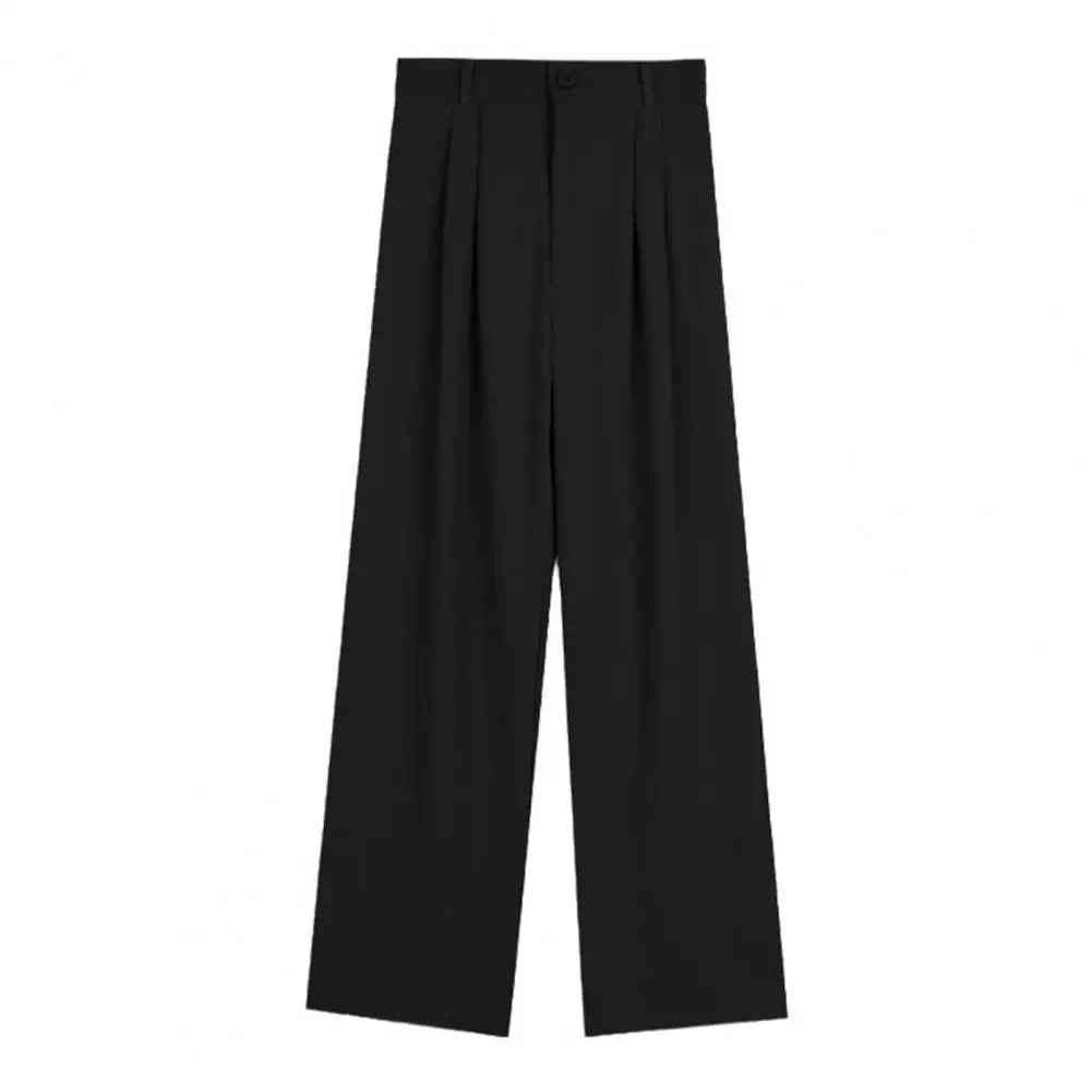 

Casual Trousers Women Pocketed Pants Elegant High Waist Women's Suit Pants with Wide Leg Design for Office Fashion