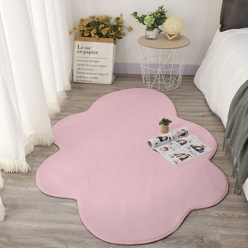 Nordic Ins Rugs for Bedroom White Cloud Shape Bedside Floor Mat Fluffy Soft Living Room Decoration Carpet Thick Plush Lounge Rug