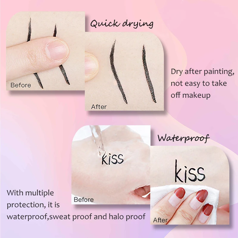 PTWOP 2 Pcs/Box Black Eyeliner Liquid Pencil Cat Eye Wings Eyeliner Stamp Waterproof Quick Drying Long Lasting for Eye Makeups