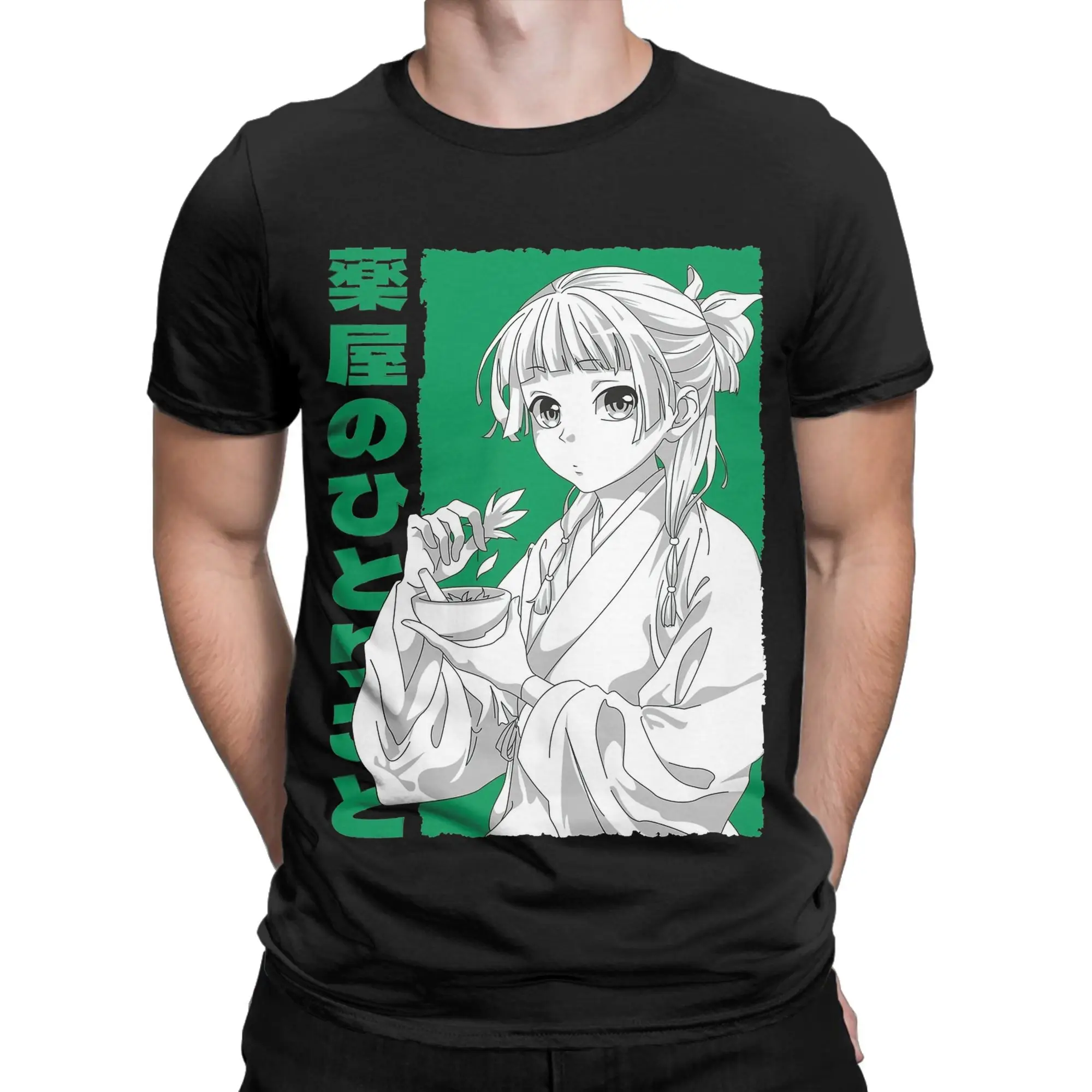 Kusuriya no Hitorigoto T Shirts Men's  Pure Cotton Amazing T-Shirts O Neck Maomao Tee Shirt Short Sleeve Tops Graphic Printed