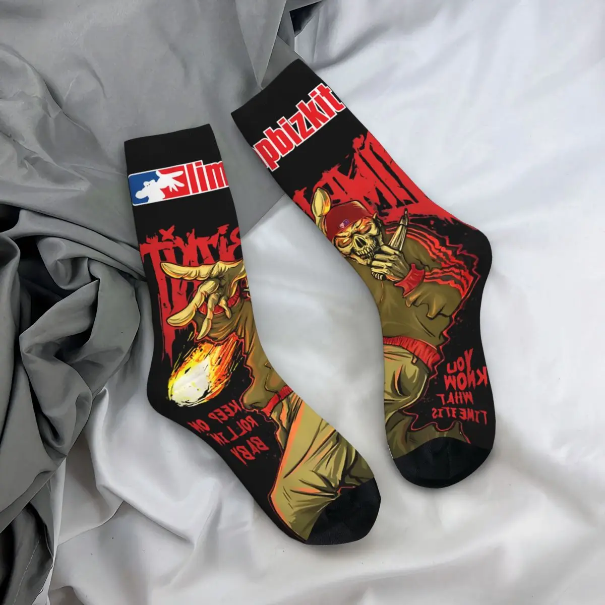 Calcetines de compresión Retro Rapcore para hombre, calcetín Unisex Limp Bizkit Harajuku sin costuras, estampado, novedad