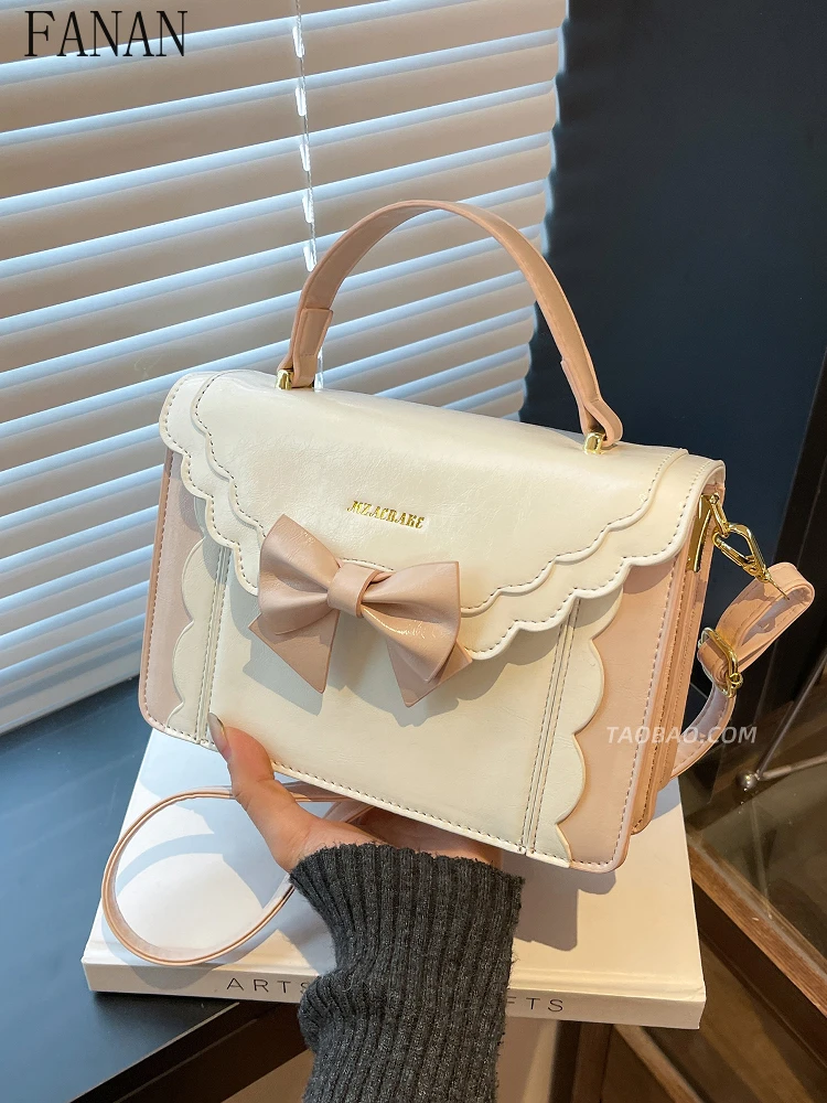 

Cute Girl Contrasting Color Handbags for Women 2025 New Summer Versatile Crossbody Bag Exquisite Sweet Square Crossbody Bags