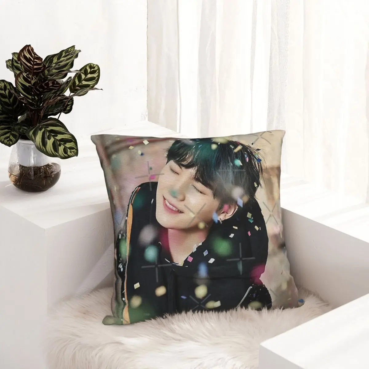 Suga You Never Walk Alone funda de almohada con cremallera, fundas de almohada de Anime decorativas