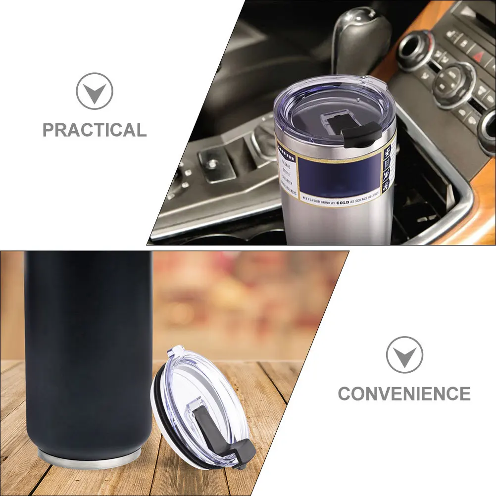 

6Pcs Waterproof Car Cup Lids Spill Proof Replacement Plastic Mug Covers Travel Tumbler Lid Replacement Leak-Proof Lid