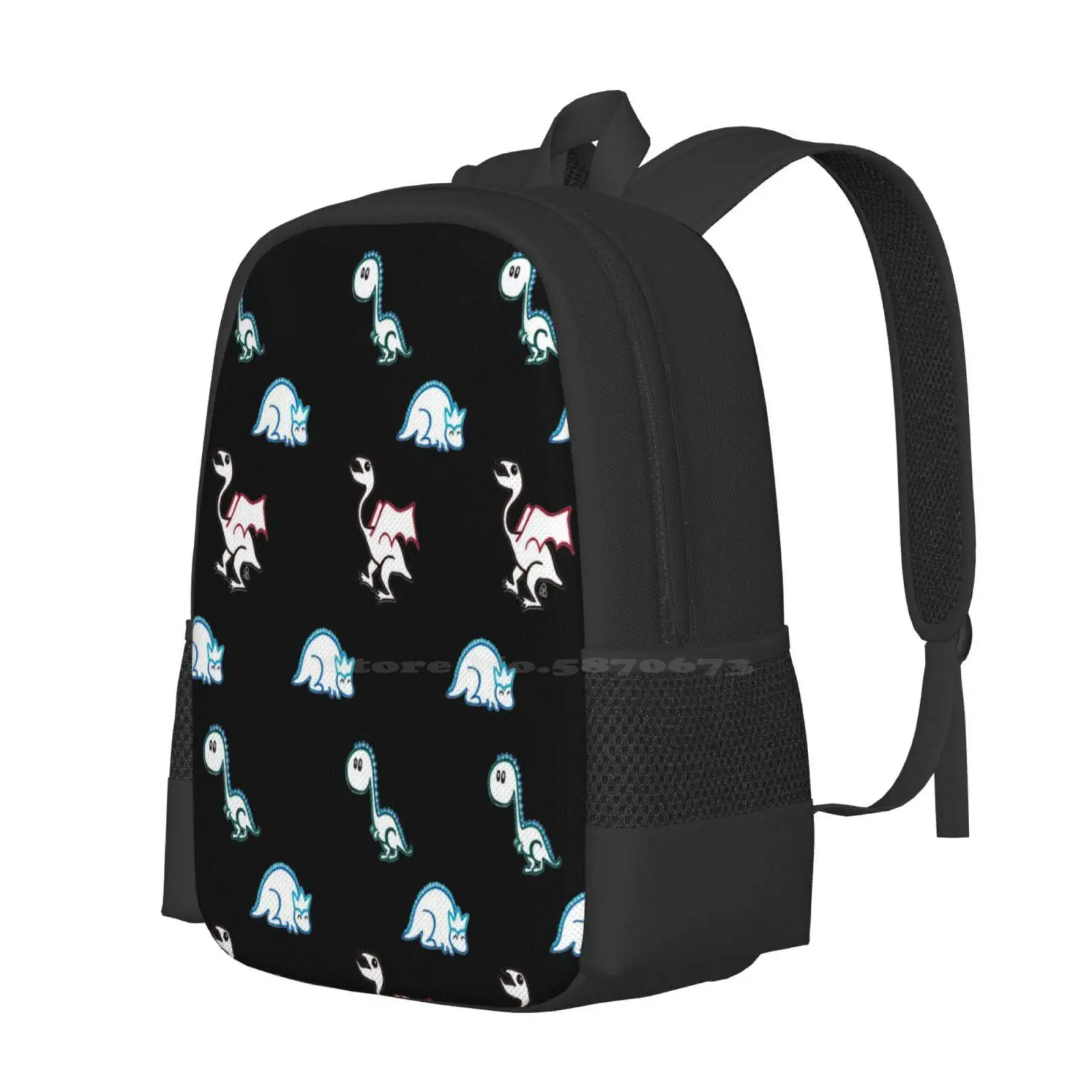 Patrón de dinosaurios de dibujos animados simples, mochila escolar para portátil de viaje, bolsa de diferentes tipos