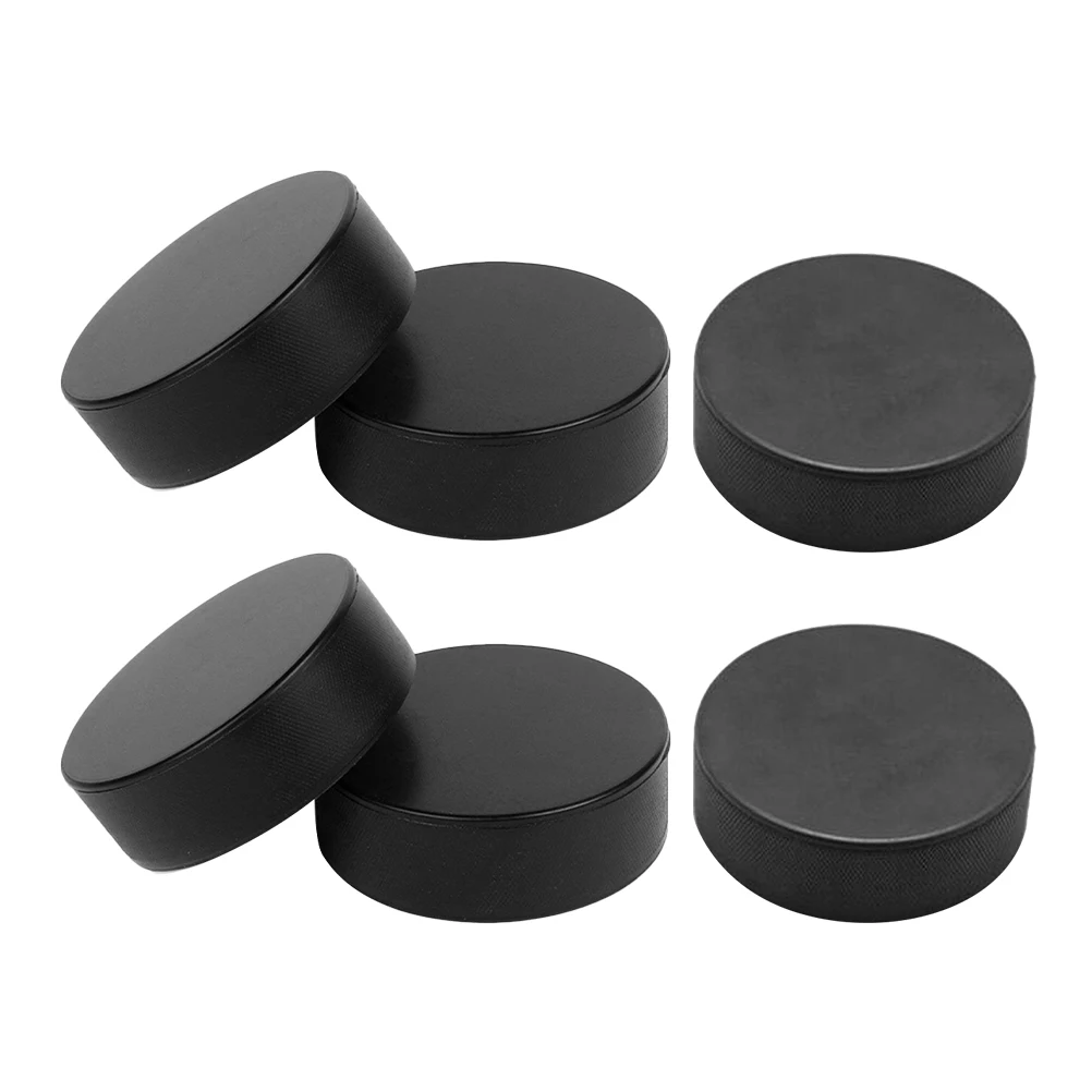 

6pcs High Durability Solid Ice Pucks Black Color Lightweight Design For Play Hockey Training Supplies Street