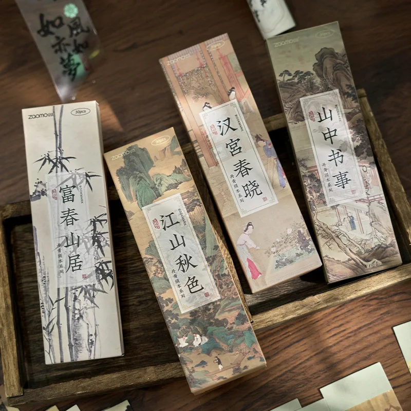 30pcs Vintage Ancient Painting Bookmarks Retro Book Page Divider Teacher Gifts Reading Item Korean Stationery Office Supplies