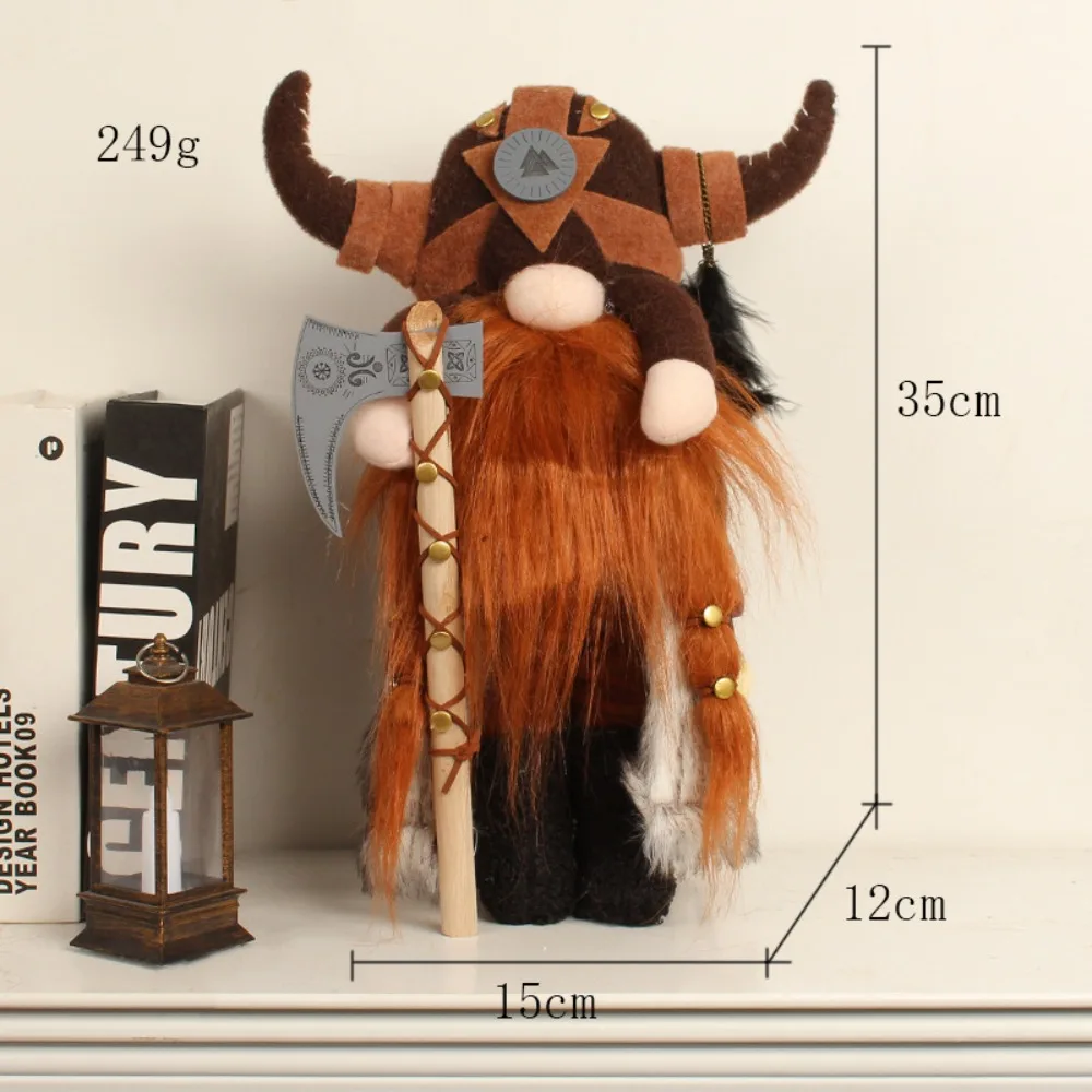 Duurzame Noordse Viking Kabouters Pop Herbruikbare Tafelblad Standbeeld Decor Viking Warrior Gnome Pop Leuke Pluche Pluche Gnome Pop