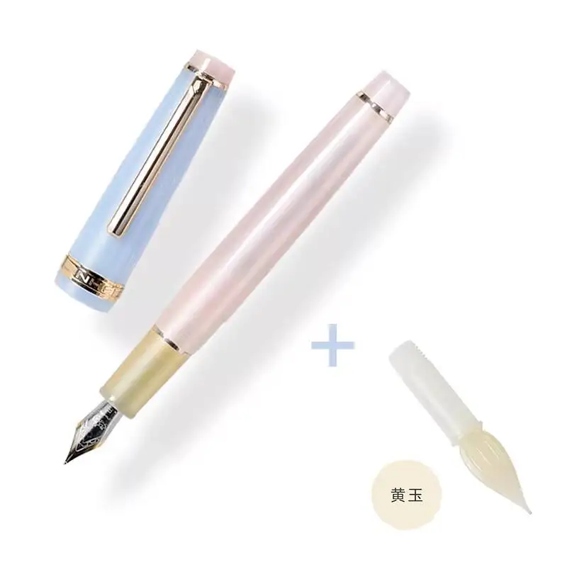 

Перьевая ручка Jinhao 82 из стекла, высококачественная студенческая ручка для каллиграфии, с полированным пером ручной работы