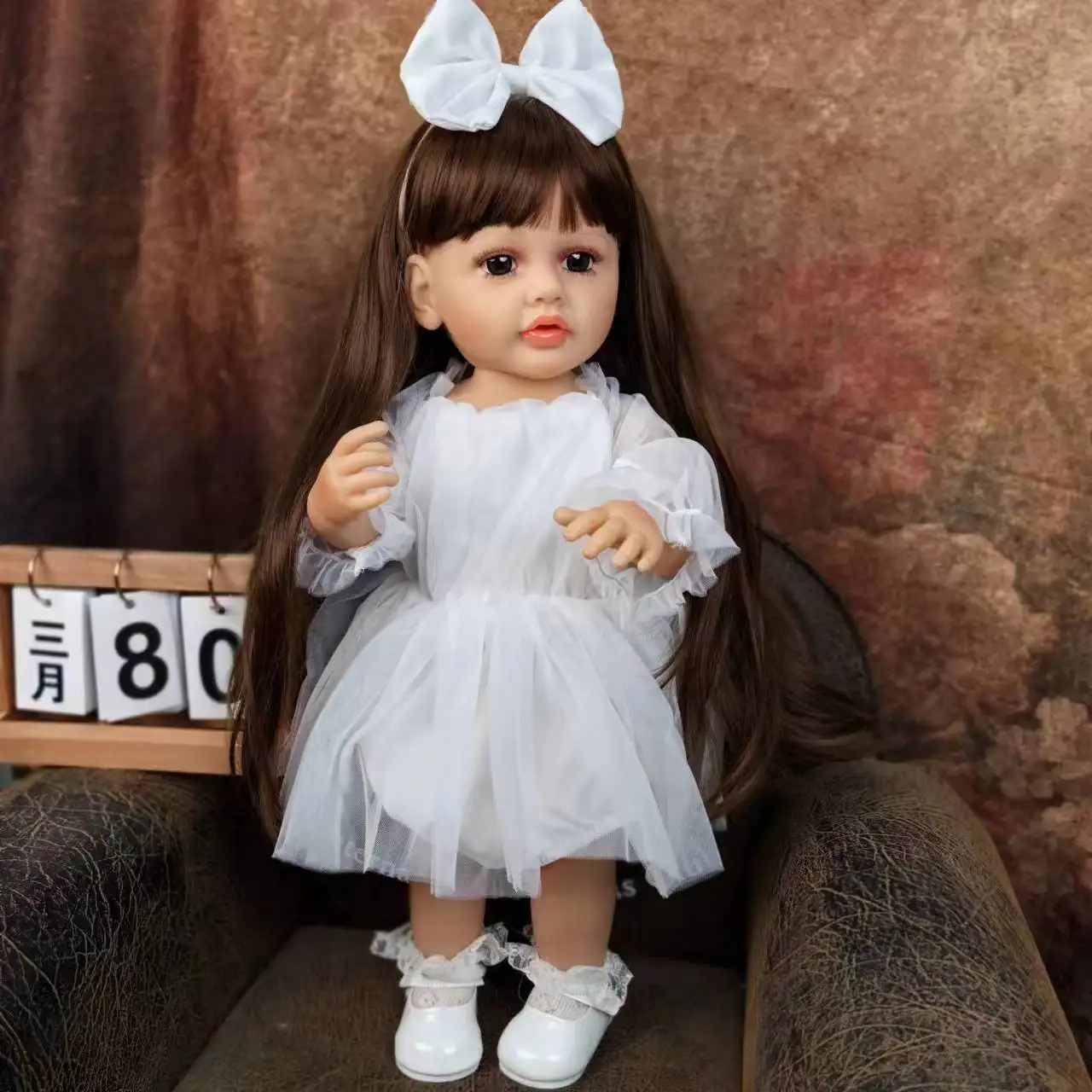 Sukienka Reborn Baby Girl lalki 55 cm pełny silikon Bebe Reborn Princess prezenty urodzinowe moda dziecko makijaż zabawkowy Model