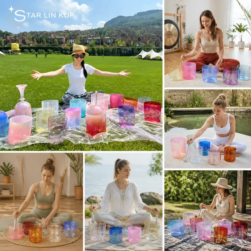 STAR LIN KUP Crystal Singing Bowl Chakra Healing Meditation Sound Therapy Yoga Mindfulness Gift Customizable Colors Available