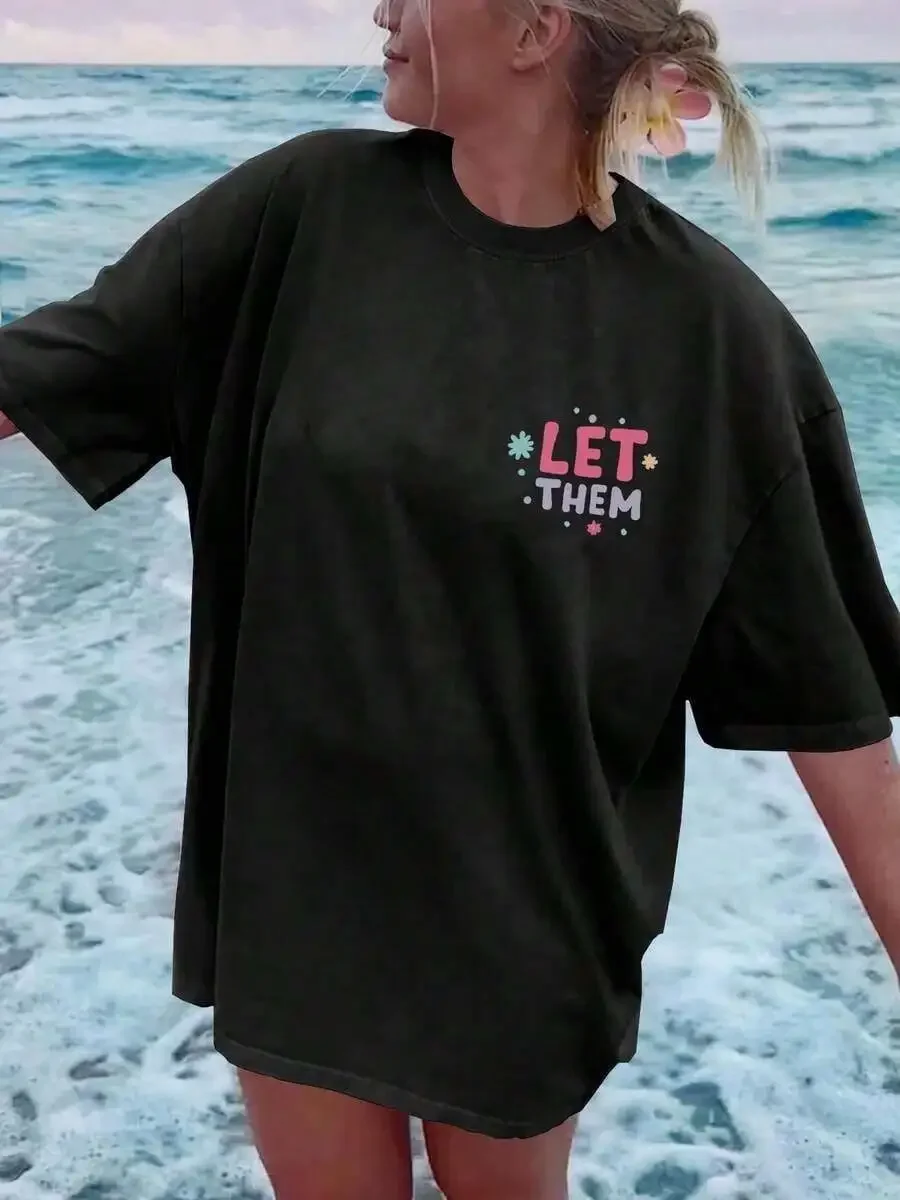 

Womens Cotton T-Shirt Casual Solid Round Neck Short Sleeve For Summer Beach