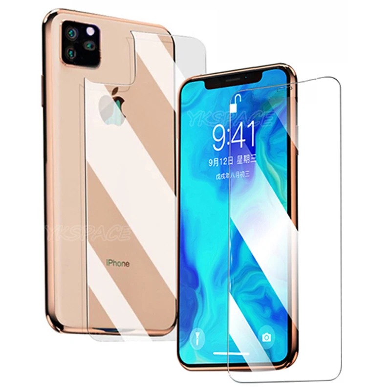 Front + Back HD Transparent Rear Screen Protector For iPhone 11 12 Pro Max 13 mini 14 Plus 9H Tempered Glass Protective Film