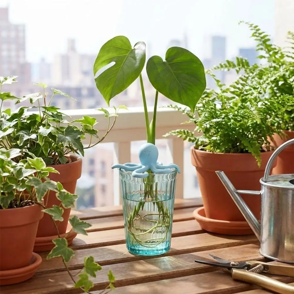 3D Printed Animal Shaped Plant Support Clip Devil-fish Shaped Creative Plant Cutting Holder Plastic Plant Stake