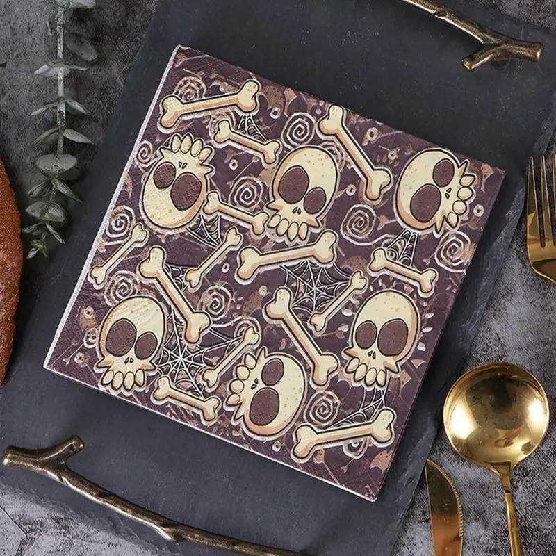 Tovaglioli di carta di Halloween tovaglioli di carta decorativi Halloween Beverage 2 strati Spooky Halloween Beverage tovaglioli dolcetto o scherzetto