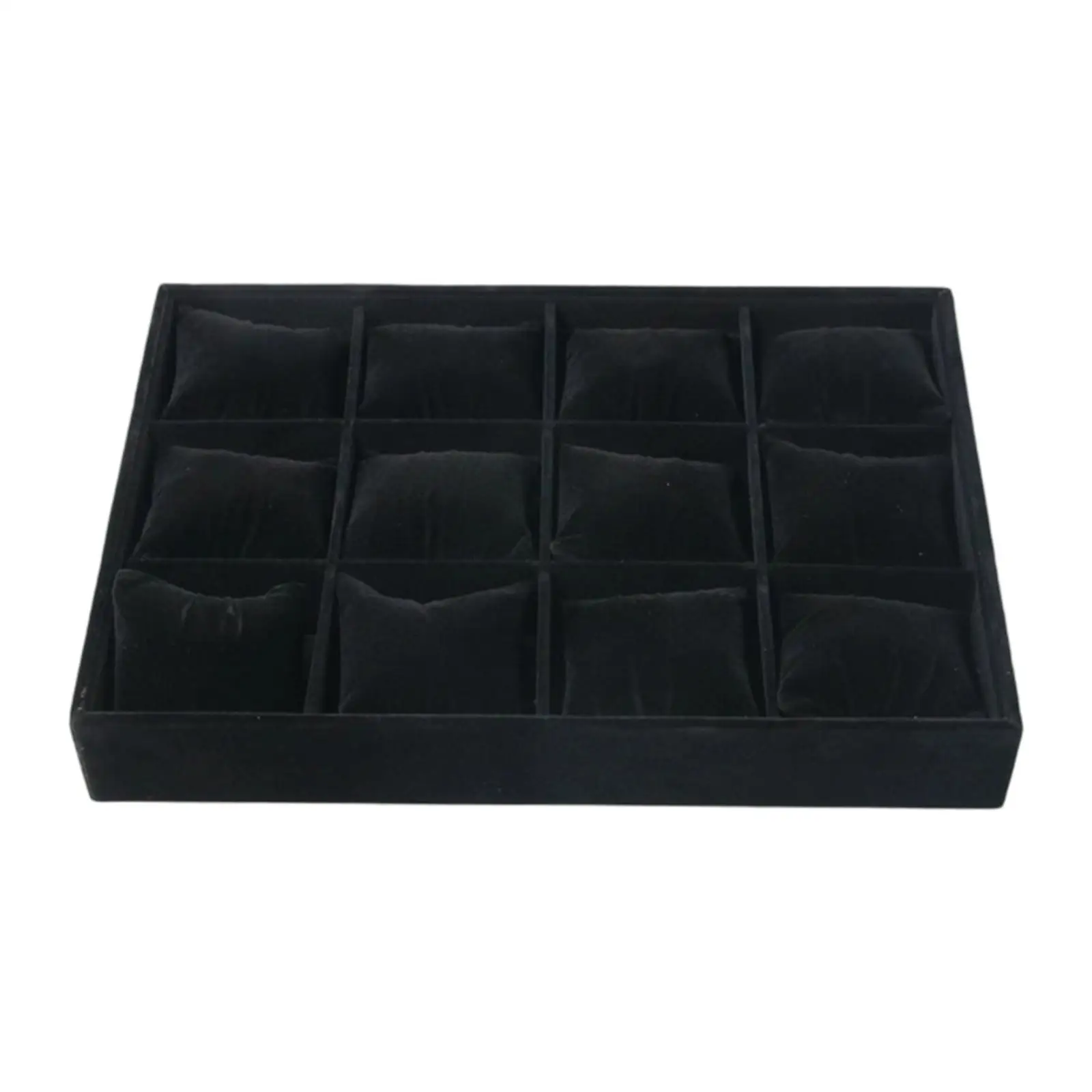 

Velvet Jewelry Watch Tray Watch Jewelry Organizer 12 Grid Removable Watch Pillows Display Tray for Shelves Stores Wardrobes