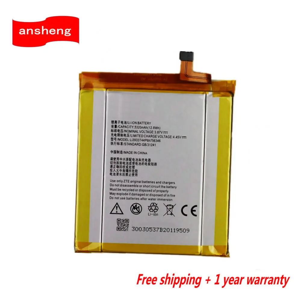 

Original LI3931T44P8H756346 Battery For ZTE Axon 7 Axon7 5.5inch A2017 7S A2018 3.87V 3320mAh