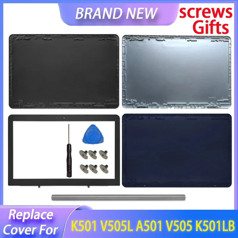 Cubierta de repuesto para K501 K501LB K501LX K501L V505L A501 A501 L cubierta trasera LCD bisagras de bisel frontal cubierta de bisagra reposamanos teclado 15,6