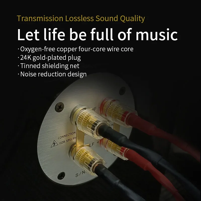 TODN L-4S8F speaker cable 1 Pair OFC audio cable HI-FI high-end amplifier speaker cable Banana plug