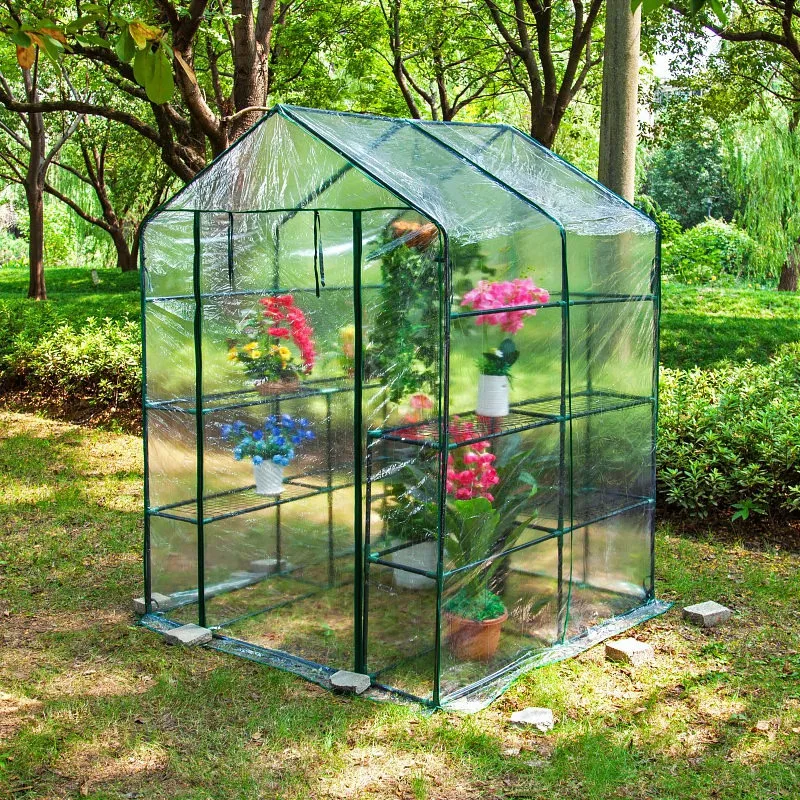 Walk-in Outdoor Indoor Plant Greenhouse Cover Garden Frost Protection Waterproof Planter Flowers Sun Room Cover (Without Bracket