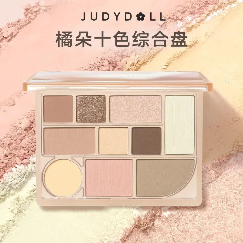 JUDYDOLL 10 Colour Eyeshadow Palette Contour Highlight Multifunction Matte Pressed Glitter Pretty Makeup Rare Beauty Cosmetics