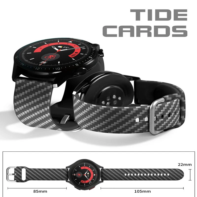 Carbon Fiber Band For Samsung Galaxy Watch 5/4/Classic/46mm/42mm/44mm/40mm/3/45mm/41mm/Active 2 5 pro 20mm 22mm Silicone Strap