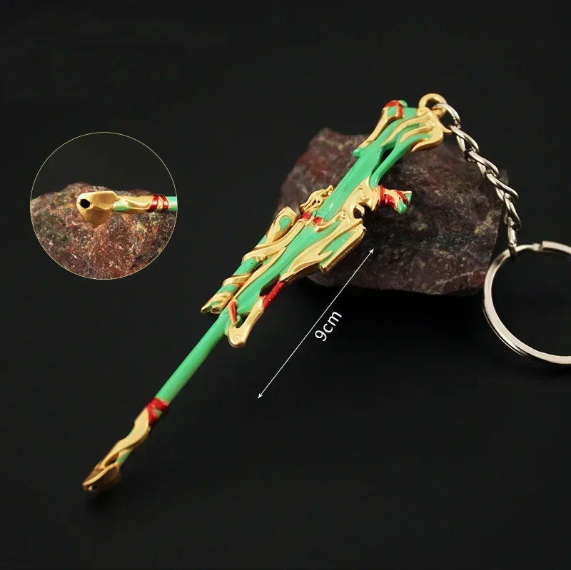 9 سنتيمتر Valorant المشاجرة ريفر سلاح نموذج المفاتيح للرجال مشغل الإمبراطوري الجلد حلقة رئيسية معدنية المشجعين سيارة حقيبة الديكور مجوهرات #5