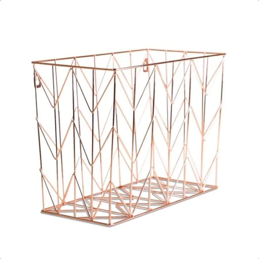 

U Brands Hanging File Desk Organizer Wire Metal Copper Rose Gold 854U0206
