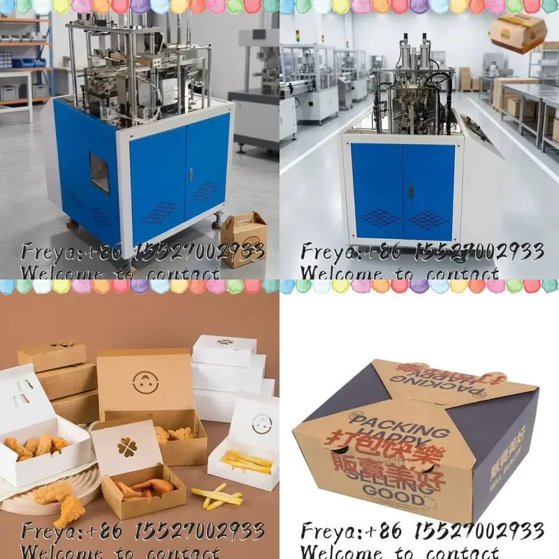 Automatic Disposable Kraft Paper Container Making Machine Wide Application for Fried Chicken Salad Picnic Food Packing