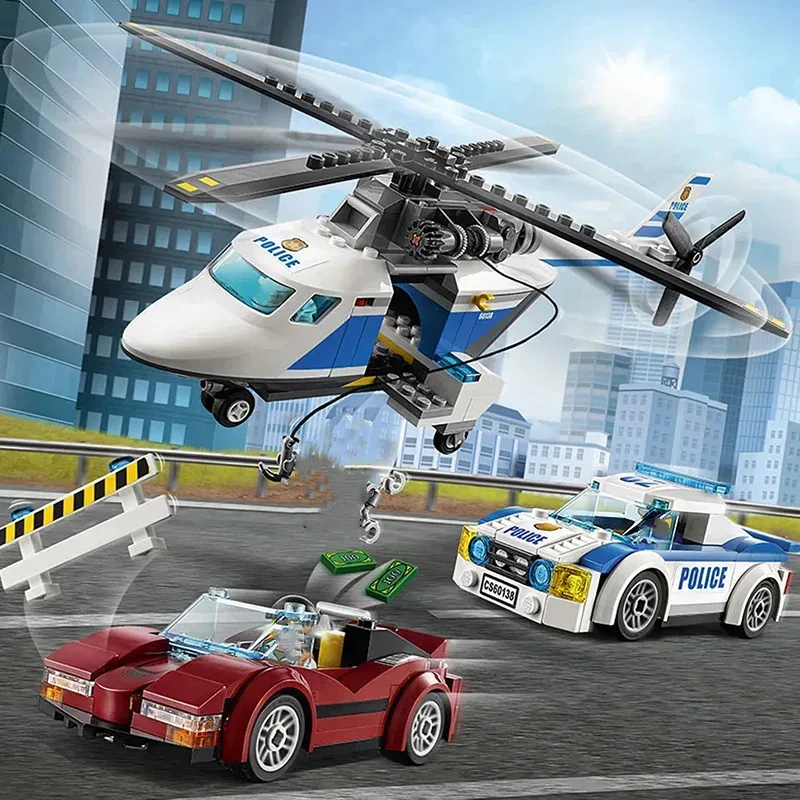 Kompatibel MOC Sets Stadt Serie Bausteine Polizei High-speed Chase Gefangene Polizei Auto kinder Spielzeug Montage Geschenk