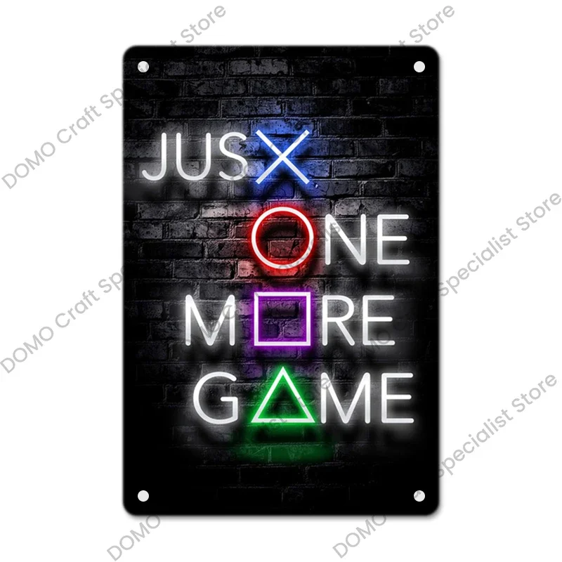 النيون ألعاب الألعاب المشارك علامات معدنية خمر معدن القصدير لوحة جدار ديكور فني للبنين غرفة اللعب المنزل 20x30 سنتيمتر