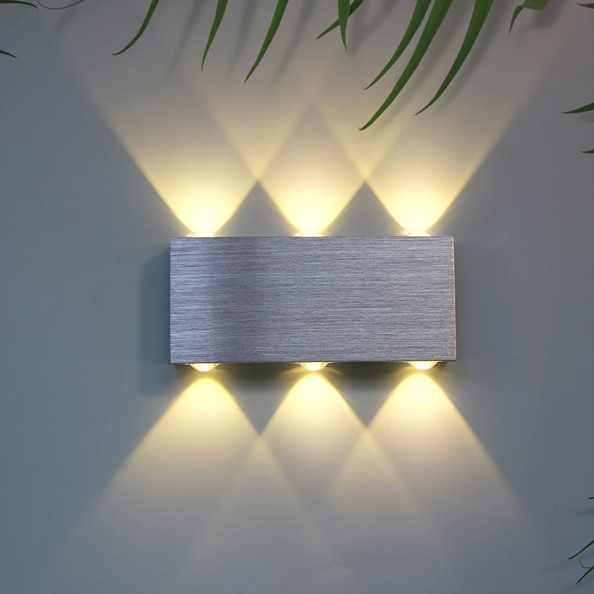 Luces LED de pared simples y creativas, lámparas de pared arriba y abajo de aluminio, TV para el hogar, dormitorio, cabecera, sala de estar,