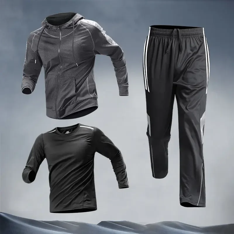 

Men's Spring Running Fitness Set Quick-Dry Loose Fit Outdoor Training Jacket Morning Runs Autumn Spring Men's Sportswear Set