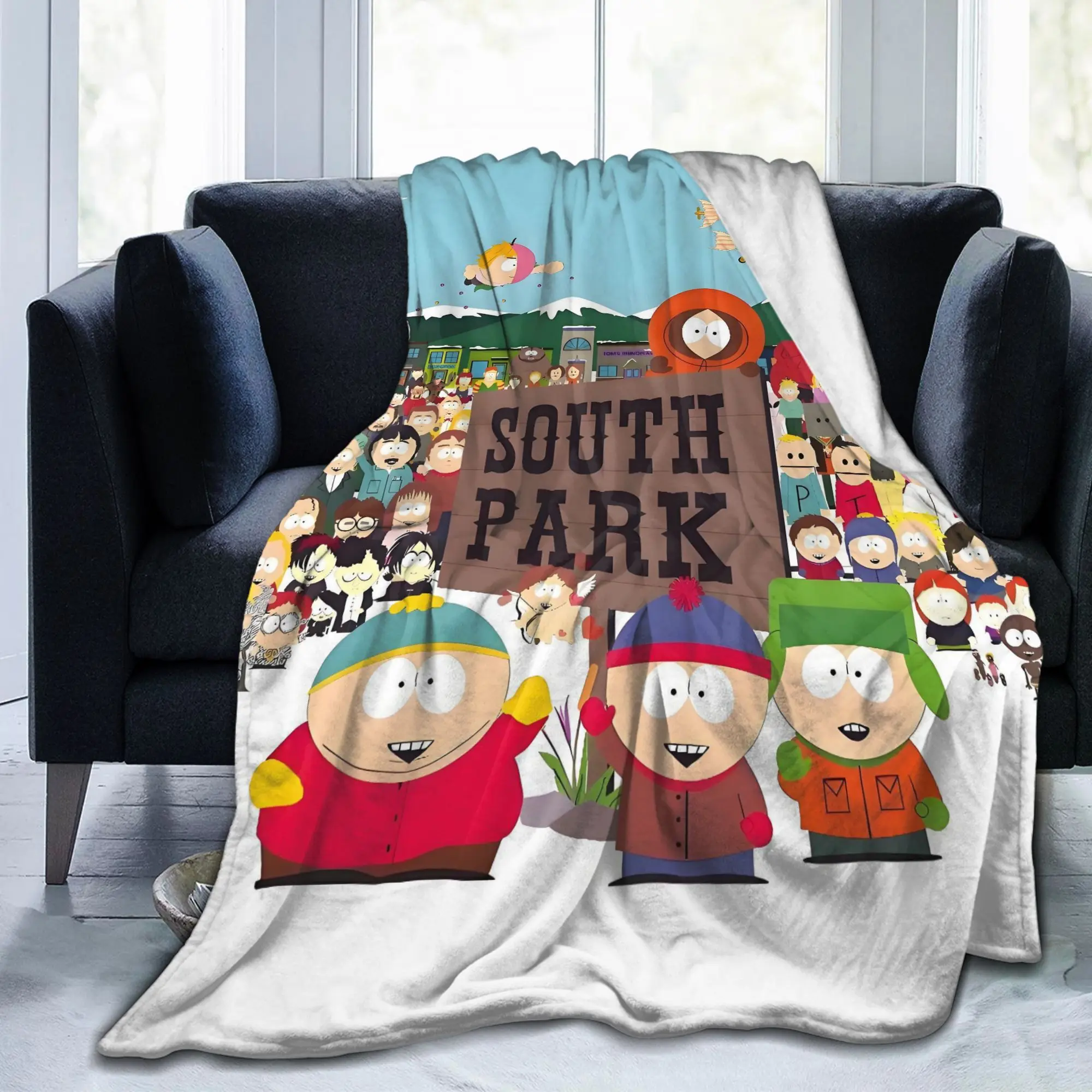 Custom South Parks Destroyer Blankets Warm Flannel Animation Throw Blanket for Bed Travel Rug Piece