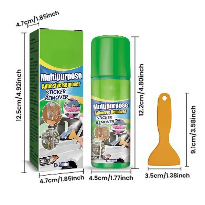 Aerosol de eliminación de adhesivo portátil, agente removedor de pegamento adhesivo para cinta de goma, grasa de alquitrán, detalles de automóviles, suministros de automóviles novedosos, 100ml