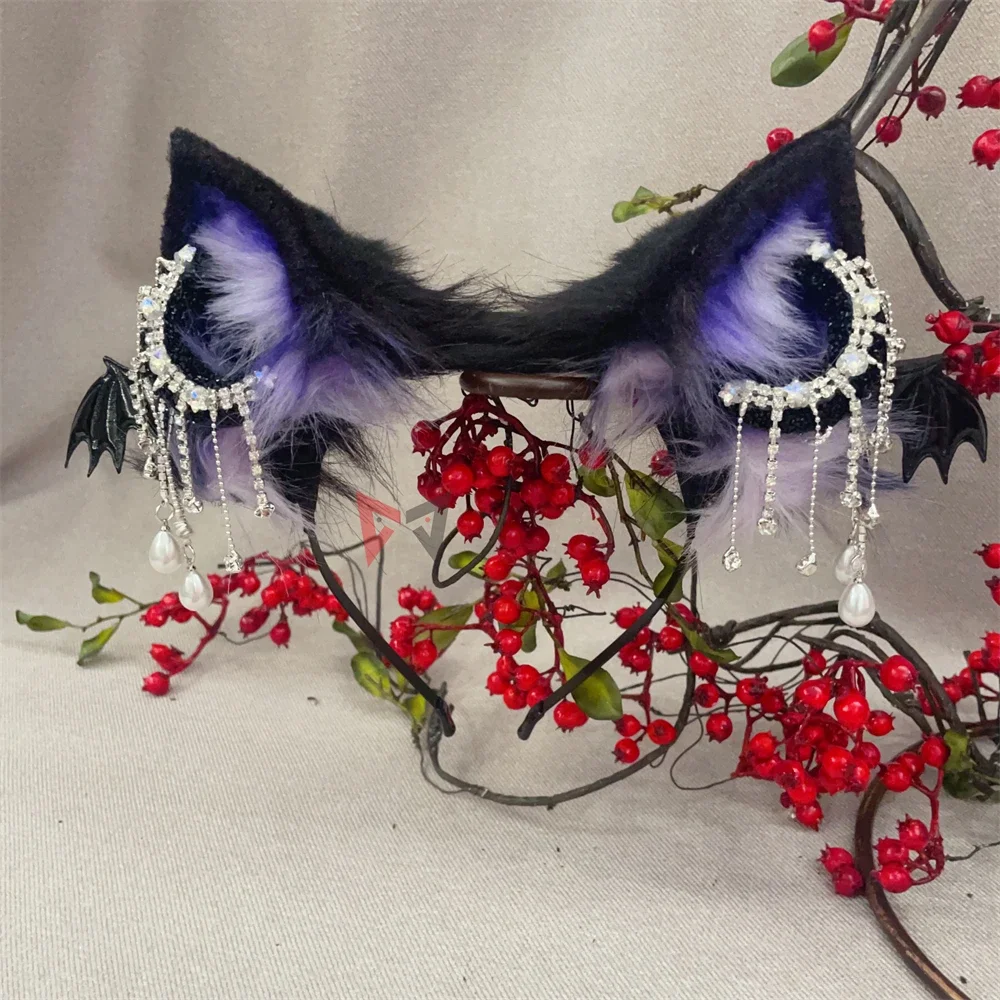 New Hand Made Work Hallowee Devil Cat Ears Wing Hairhoop Earrings Tail To Choose Custome Accessories Custom Made Cosplay